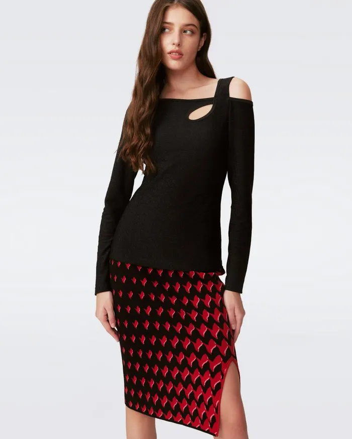 DVF Skirts Women Cassiopeia Skirt Bird Weave Pink Gradient