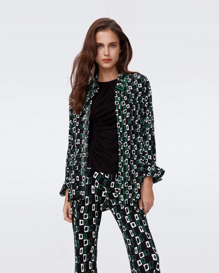 DVF Tops Women Alona Top Tiny Chain Spots Black