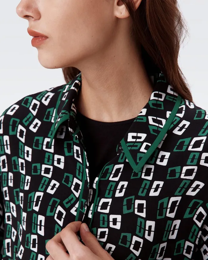 DVF Tops Women Alona Top Tiny Chain Spots Black