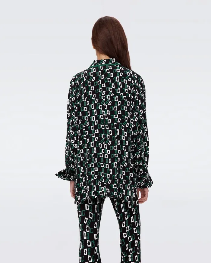 DVF Tops Women Alona Top Tiny Chain Spots Black