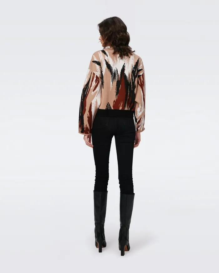 DVF Tops Women Ema Knit Top Huge Camel Flames