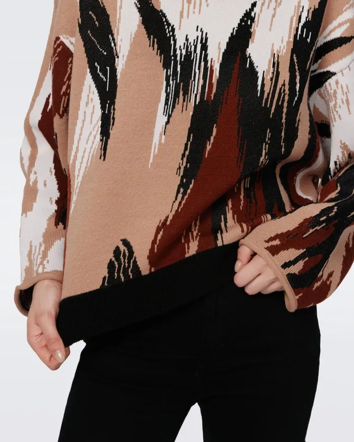 DVF Tops Women Ema Knit Top Huge Camel Flames