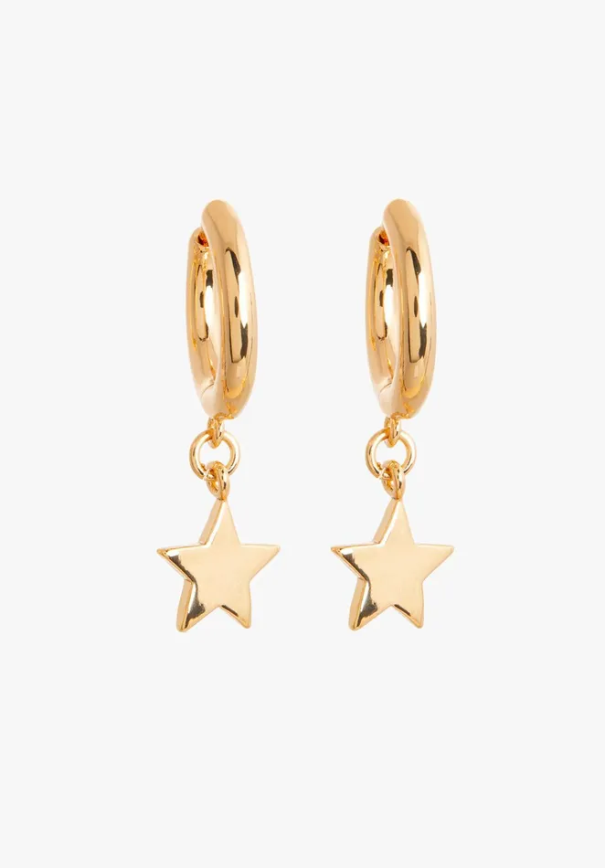 Earrings Women Hush Chrysi Star Hoop Earrings Gold