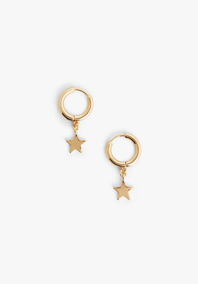 Earrings Women Hush Chrysi Star Hoop Earrings Gold