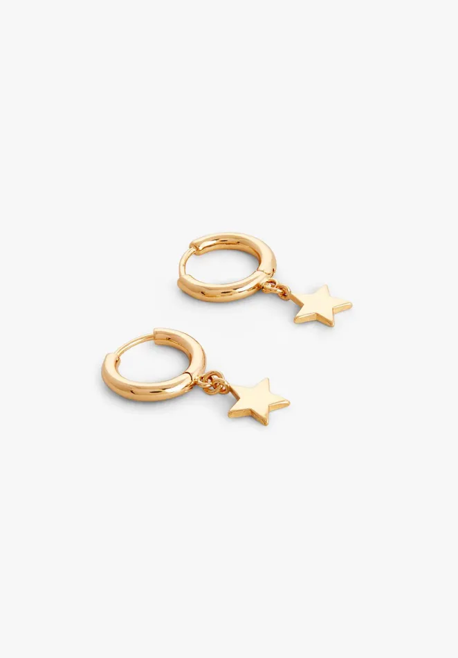 Earrings Women Hush Chrysi Star Hoop Earrings Gold