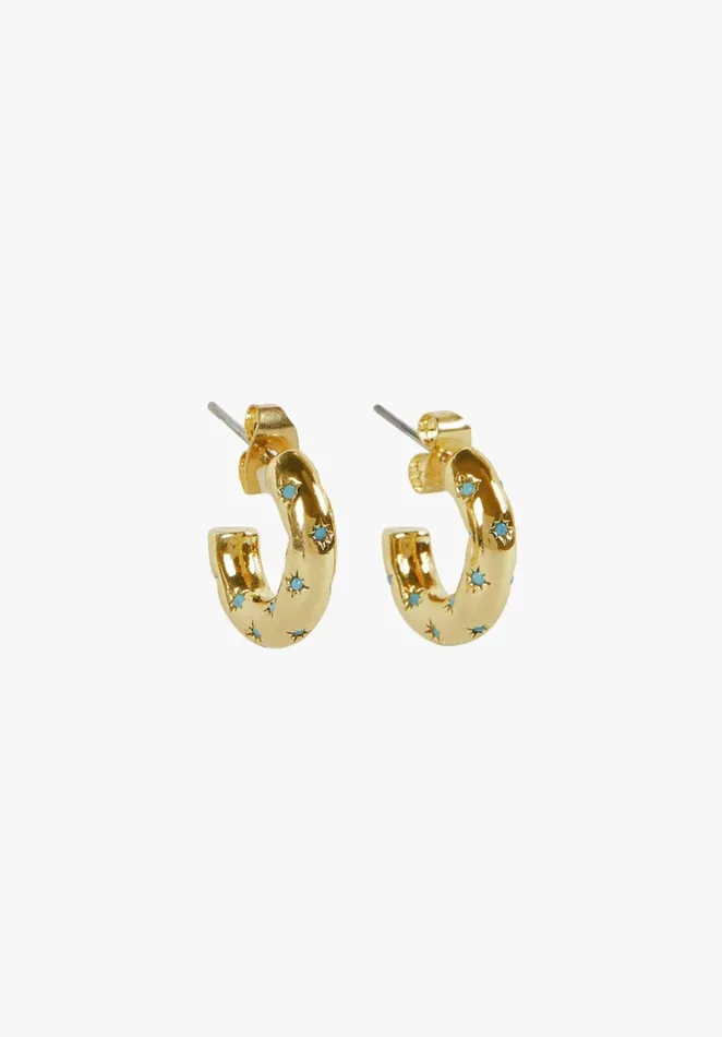 Earrings Women Hush Nisyros Hoop Earrings Goldturquoise