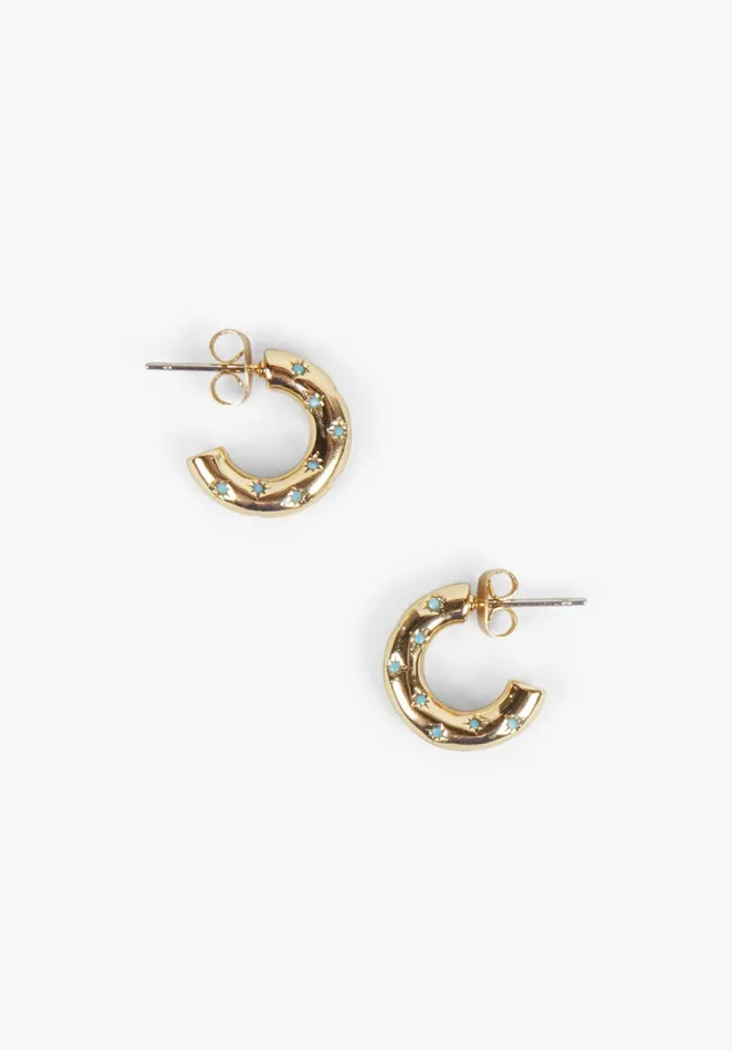 Earrings Women Hush Nisyros Hoop Earrings Goldturquoise