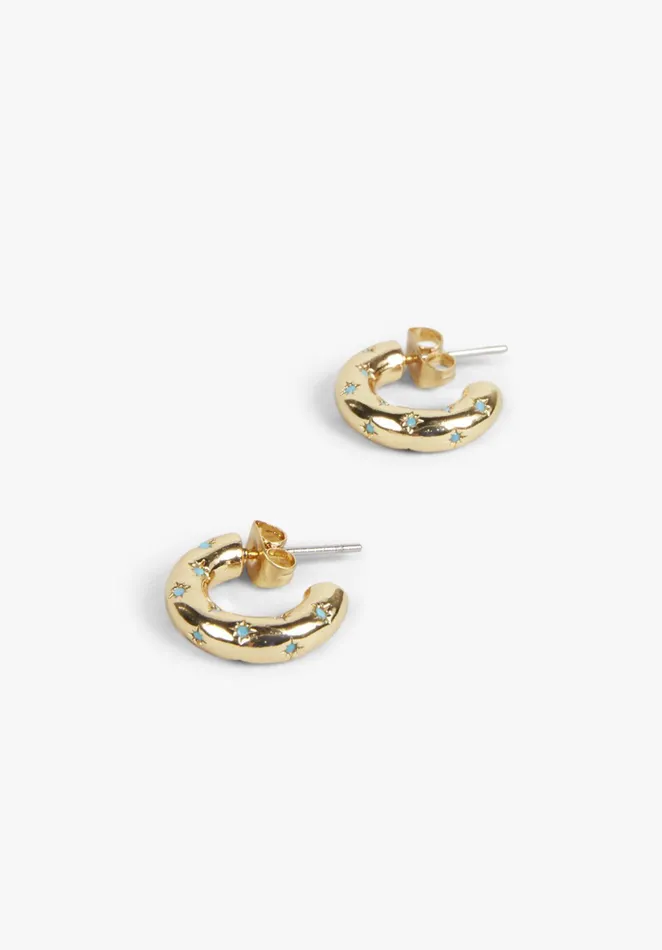 Earrings Women Hush Nisyros Hoop Earrings Goldturquoise
