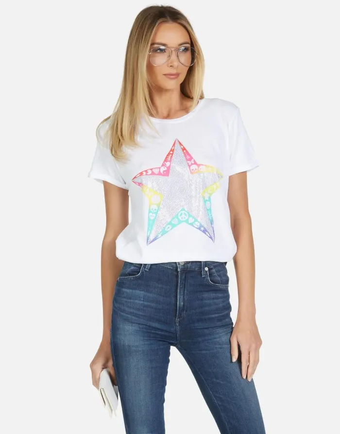 Edda Elements Star White Women Lauren Moshi Short Sleeve