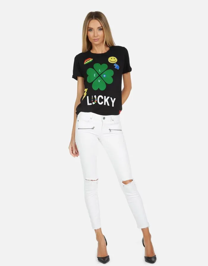 Edda X Lucky Clover Black Women Lauren Moshi Short Sleeve