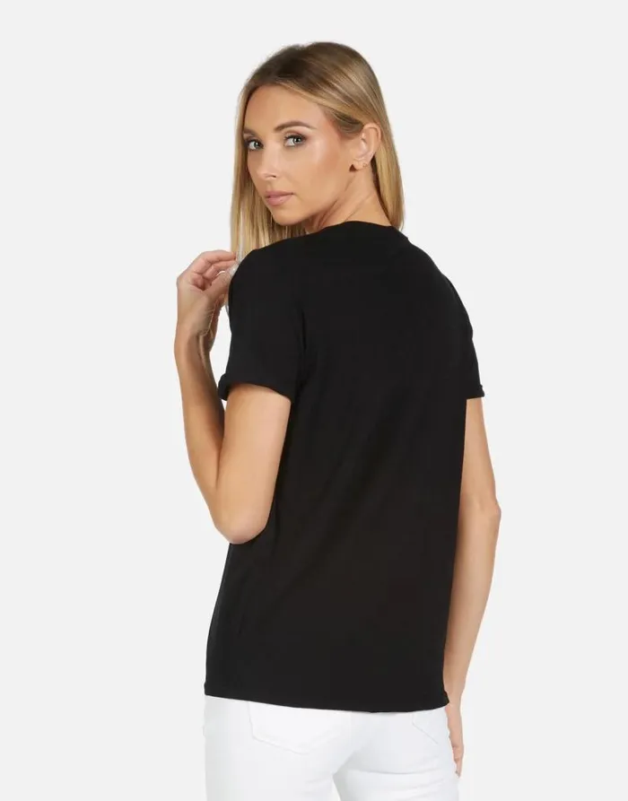 Edda X Lucky Clover Black Women Lauren Moshi Short Sleeve