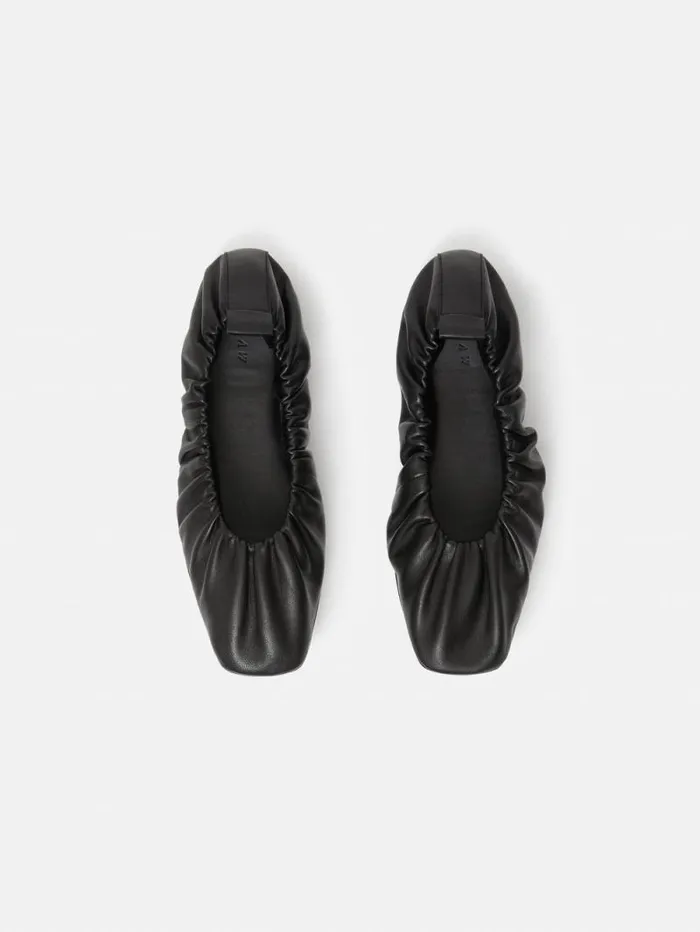Elasticated Ballerina Black Women Jigsaw Flats