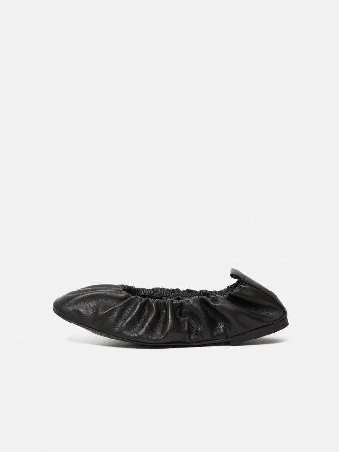Elasticated Ballerina Black Women Jigsaw Flats