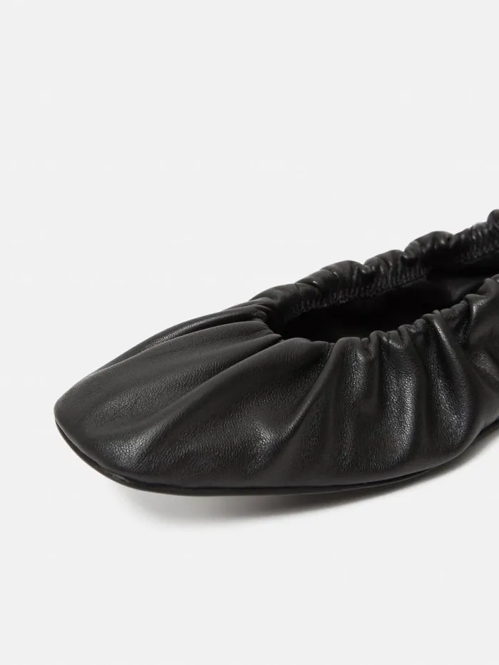 Elasticated Ballerina Black Women Jigsaw Flats