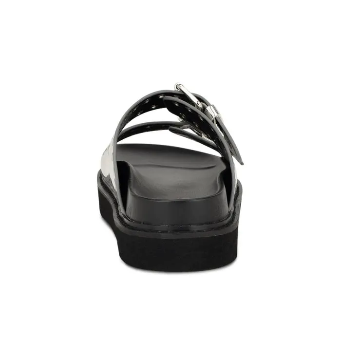 Eleny Buckle Slide Sandals Silver Women Nine West Sandals Eleny Buckle Slide Sandals Silver Women Nine West Sandals