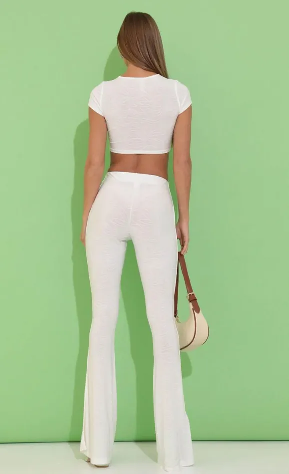 Embroidered Cutout Two Piece Set White Women LUCY IN THE SKY Pants Embroidered Cutout Two Piece Set White Women LUCY IN THE SKY Pants