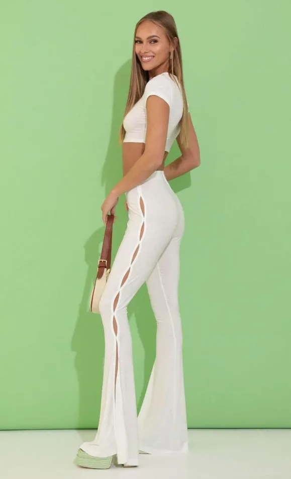 Embroidered Cutout Two Piece Set White Women LUCY IN THE SKY Pants Embroidered Cutout Two Piece Set White Women LUCY IN THE SKY Pants