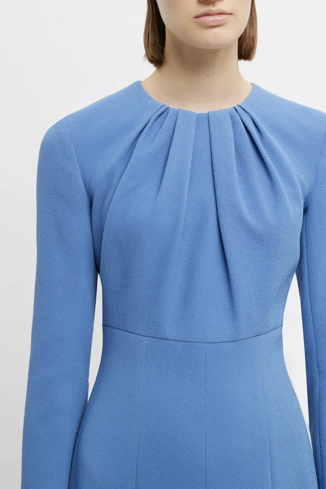 Emilia Wickstead Belgium Dress In Indigo Double Crepe Women Dresses