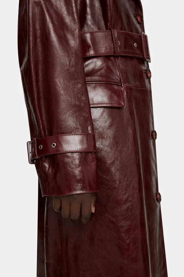 Emilia Wickstead Brady Trench Coat In Oxblood Leather Women Jackets And Coats Emilia Wickstead Brady Trench Coat In Oxblood Leather Women Jackets And Coats