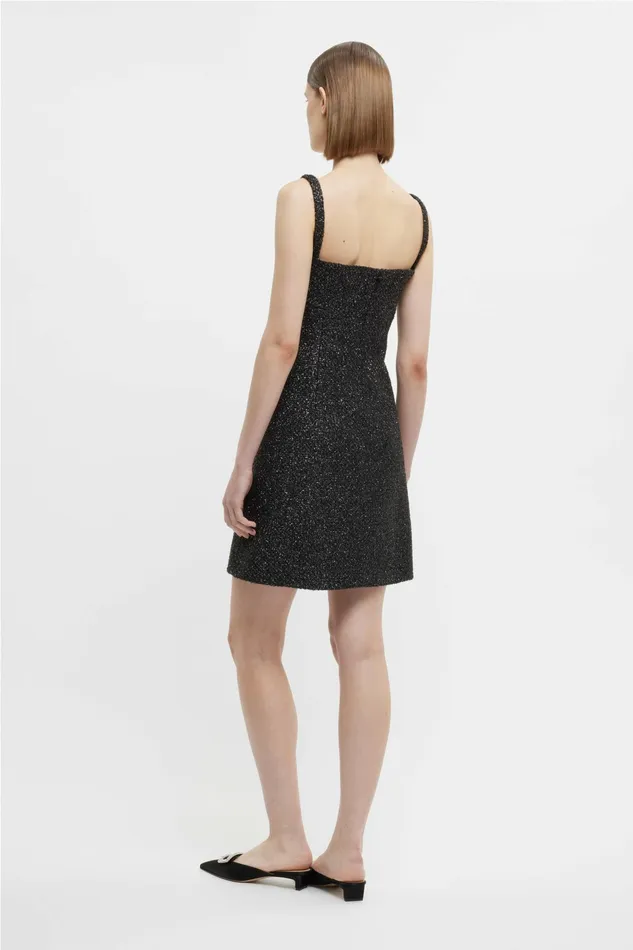 Emilia Wickstead Centaine Dress In Black Disco Tweed Women Dresses