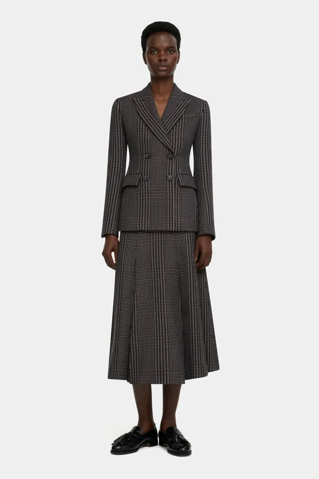 Emilia Wickstead Dida Jacket In Prince Of Wales Check Merino Wool Women Jackets And Coats