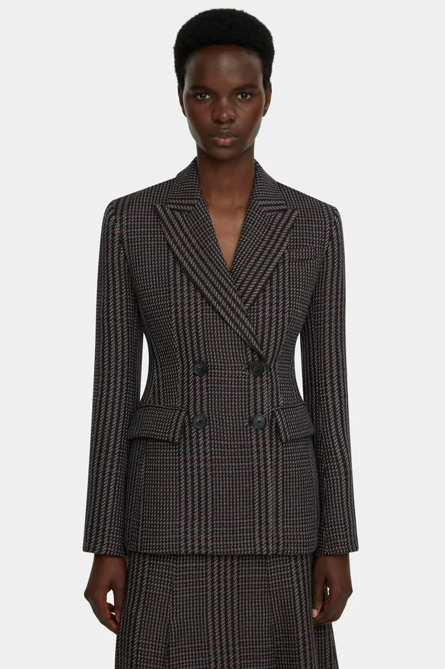 Emilia Wickstead Dida Jacket In Prince Of Wales Check Merino Wool Women Jackets And Coats Emilia Wickstead Dida Jacket In Prince Of Wales Check Merino Wool Women Jackets And Coats