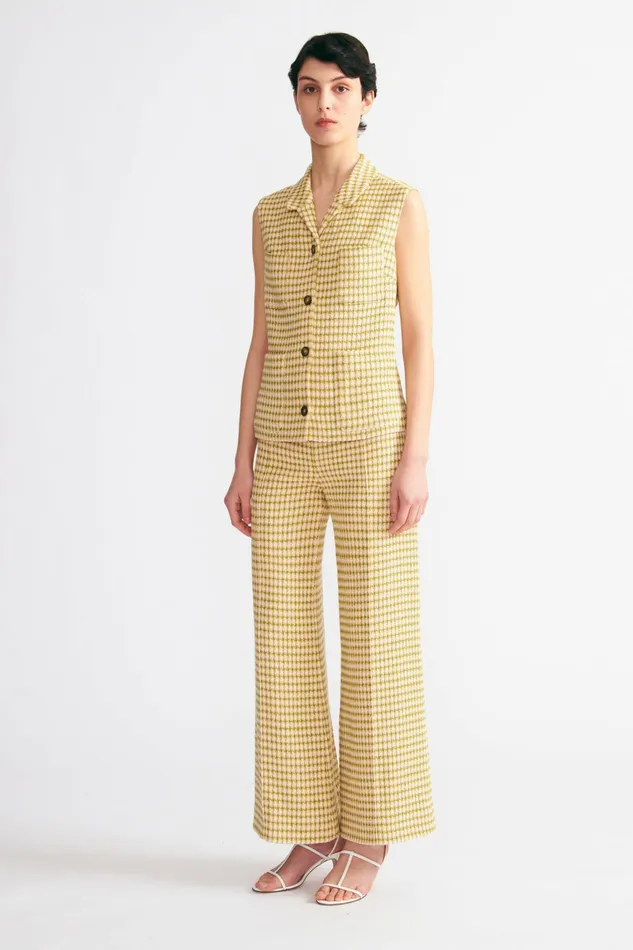 Emilia Wickstead Mercer Top In Multi Checked Tweed Women Jackets And Coats