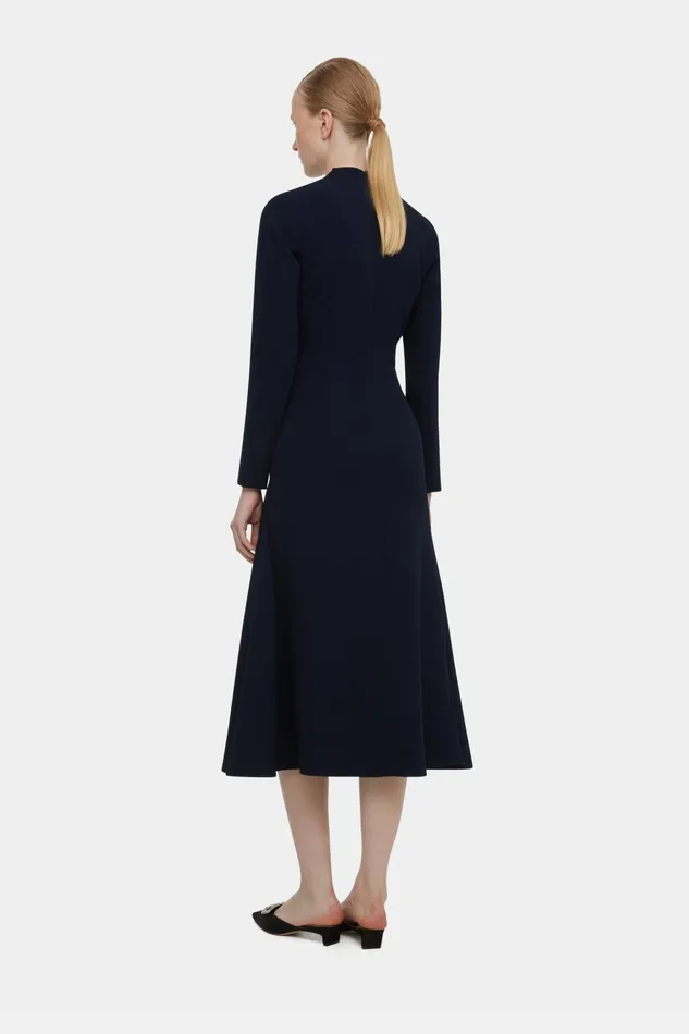 Emilia Wickstead Seneca Dress In Midnight Double Crepe Women Dresses