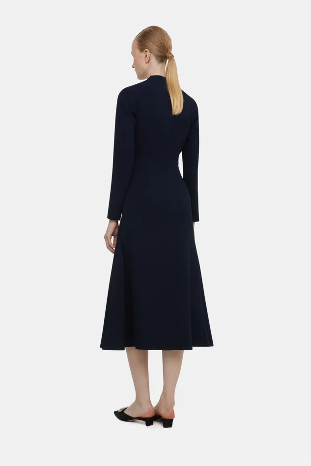 Emilia Wickstead Seneca Dress In Midnight Double Crepe Women Dresses
