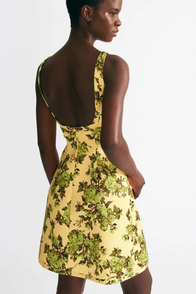 Emilia Wickstead Tillie Dress Green Centifolia Floral Taffeta Faille Women Dresses Emilia Wickstead Tillie Dress Green Centifolia Floral Taffeta Faille Women Dresses