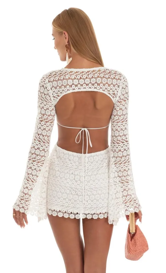 Ethelyn CutOut Mini Dress White Women LUCY IN THE SKY Mini Dresses Ethelyn CutOut Mini Dress White Women LUCY IN THE SKY Mini Dresses