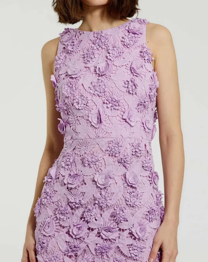 Every Day Dresses Floral Lace Fitted Sleeveless Mini Dress Orchid 8211 Mac Duggal Women