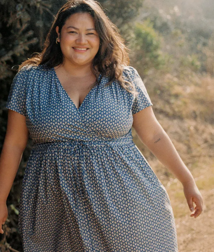 Extended Sizing The Dawn Dress Extended Aster Indigo Christy Dawn Women
