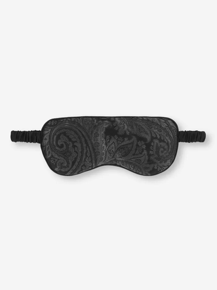 Eye Masks MenWomen Derek Rose Eye Mask Verona 67 Silk Satin Black