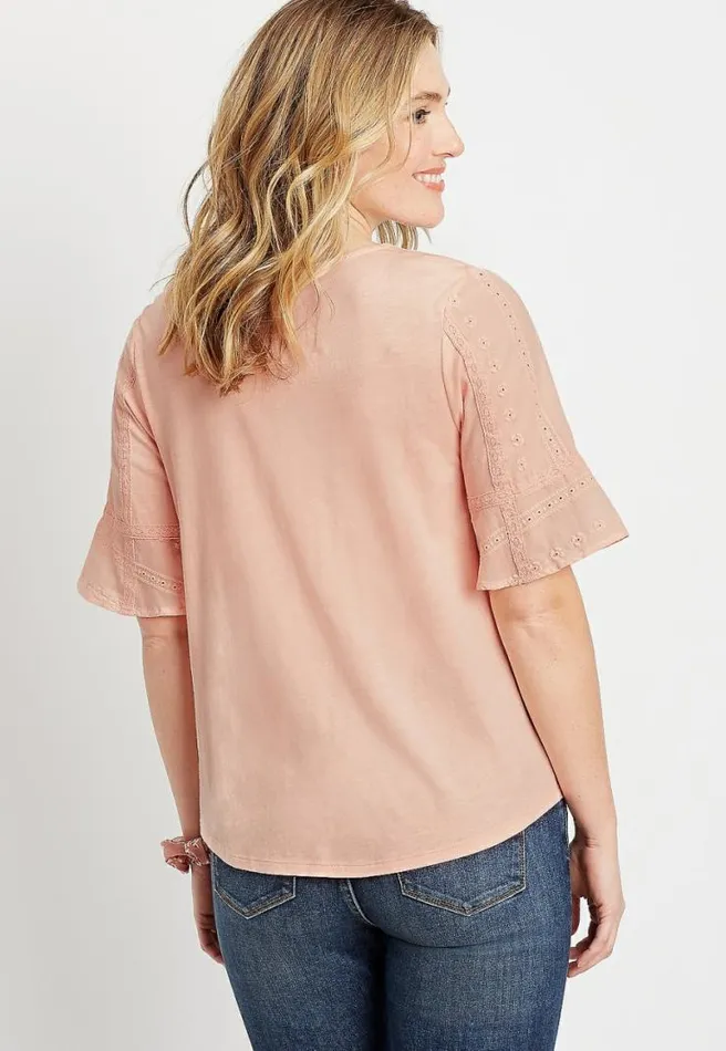 Eyelet Lace Square Neck Top Women Maurices Tops