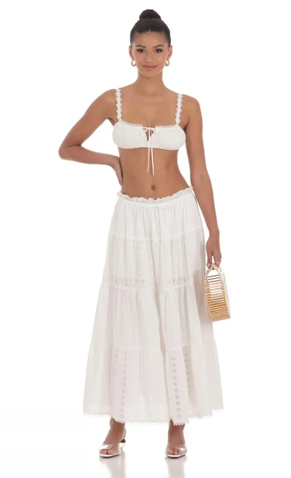 Eyelet Skirt White Women LUCY IN THE SKY Skirts