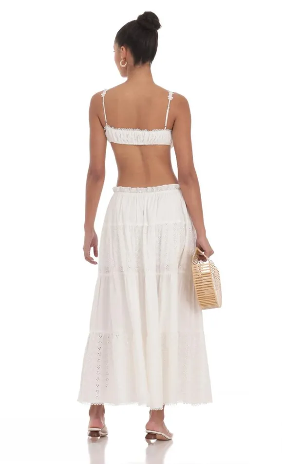 Eyelet Skirt White Women LUCY IN THE SKY Skirts Eyelet Skirt White Women LUCY IN THE SKY Skirts
