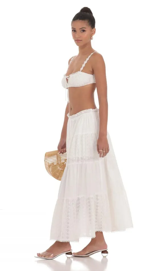 Eyelet Skirt White Women LUCY IN THE SKY Skirts Eyelet Skirt White Women LUCY IN THE SKY Skirts