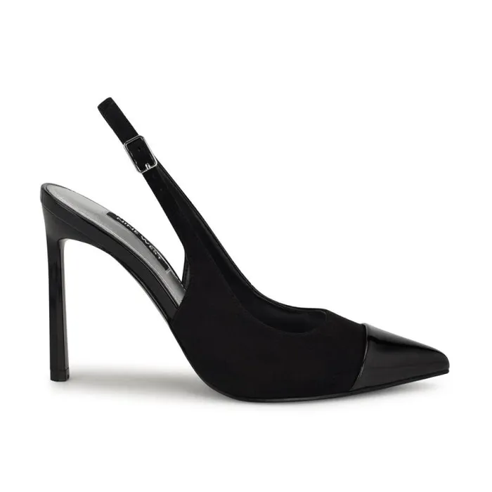 Fabele Pointy Toe Slingback Pumps Black Women Nine West Heels