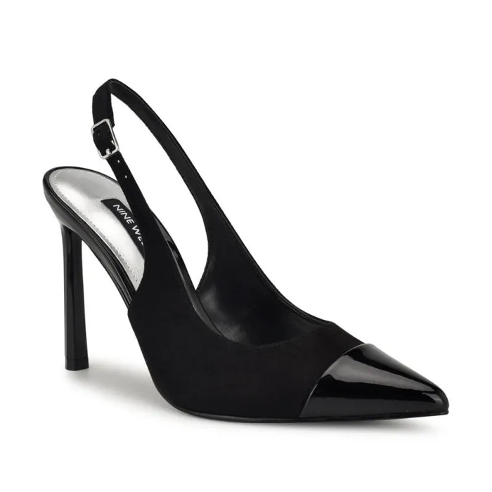 Fabele Pointy Toe Slingback Pumps Black Women Nine West Heels