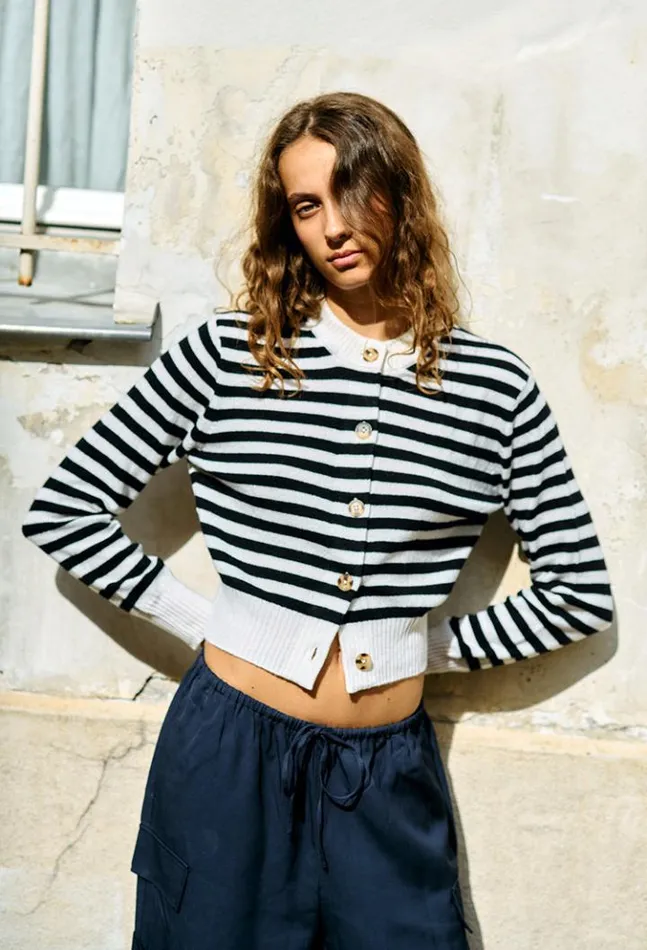 Filipa Cashmere Cardigan Stripe Women Ciao Lucia Cardigans