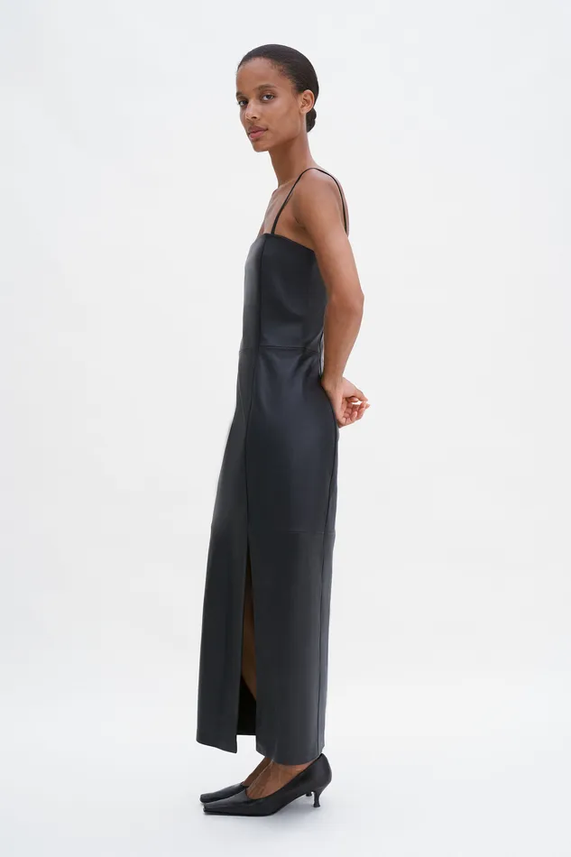 filippak Dresses Women Leather Tube Dress Black