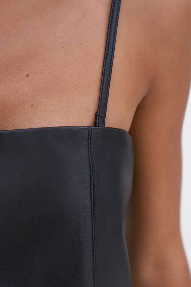 filippak Dresses Women Leather Tube Dress Black filippak Dresses Women Leather Tube Dress Black