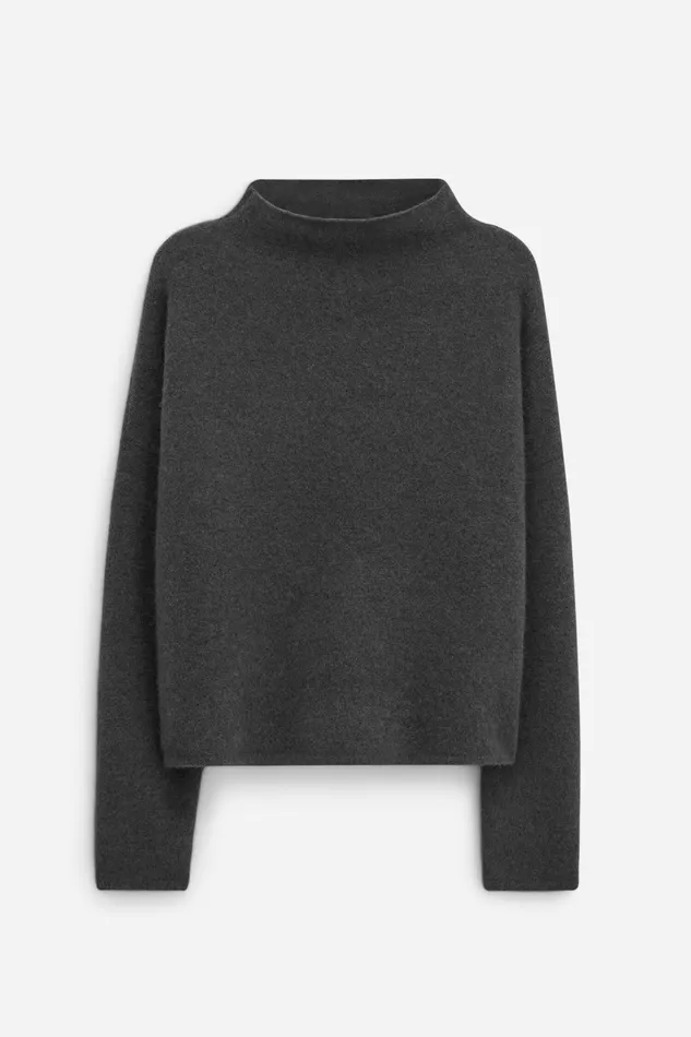filippak Knitwear Women Mika Yak Funnelneck Sweater Green Grey filippak Knitwear Women Mika Yak Funnelneck Sweater Green Grey
