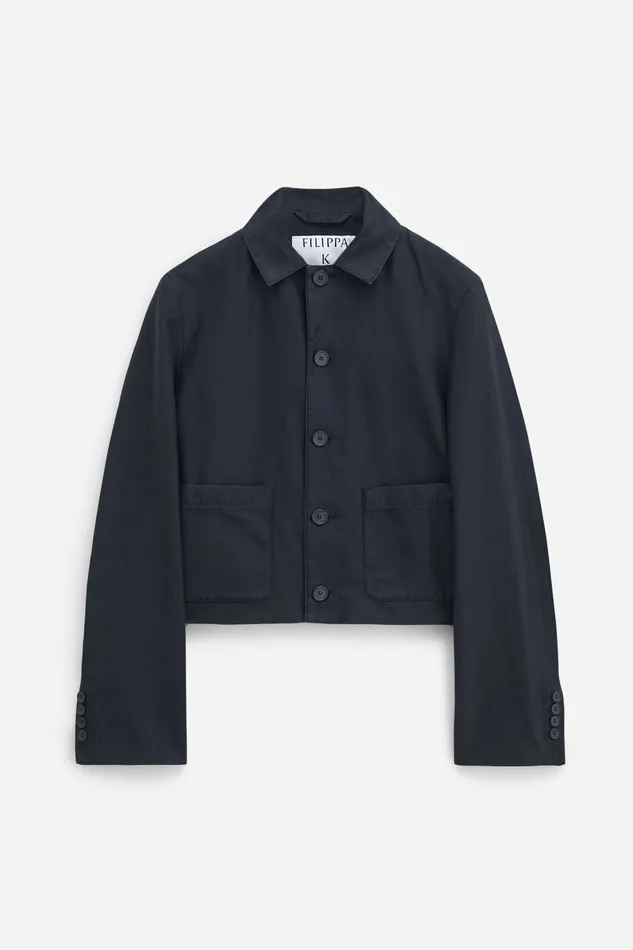 filippak Patch Pocket Cotton Linen Jacket Black Women Blazers filippak Patch Pocket Cotton Linen Jacket Black Women Blazers