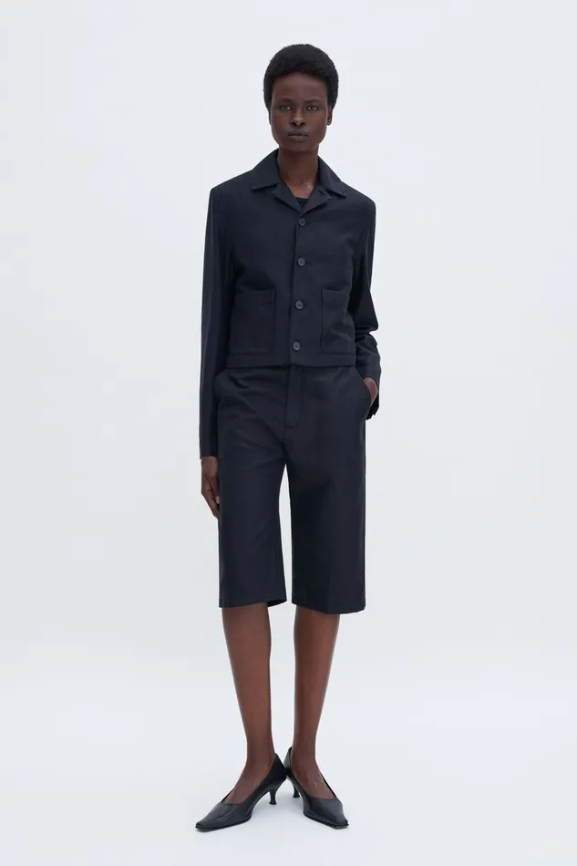 filippak Patch Pocket Cotton Linen Jacket Black Women Blazers filippak Patch Pocket Cotton Linen Jacket Black Women Blazers