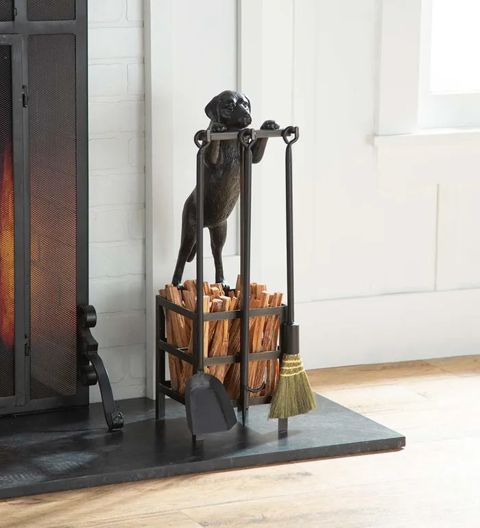 Fireplace and Hearth Labrador Puppy Fireplace 3Piece Tool Set With Fatwood Storage Space Plow and Hearth Wood Stove Accessories Fireplace and Hearth Labrador Puppy Fireplace 3Piece Tool Set With Fatwood Storage Space Plow and Hearth Wood Stove Accessories