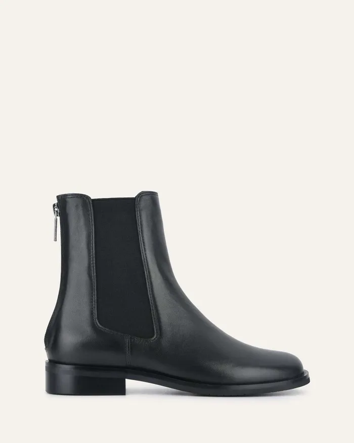 FLAT BOOTS Women Gabe flat ankle boot black leather jomercer