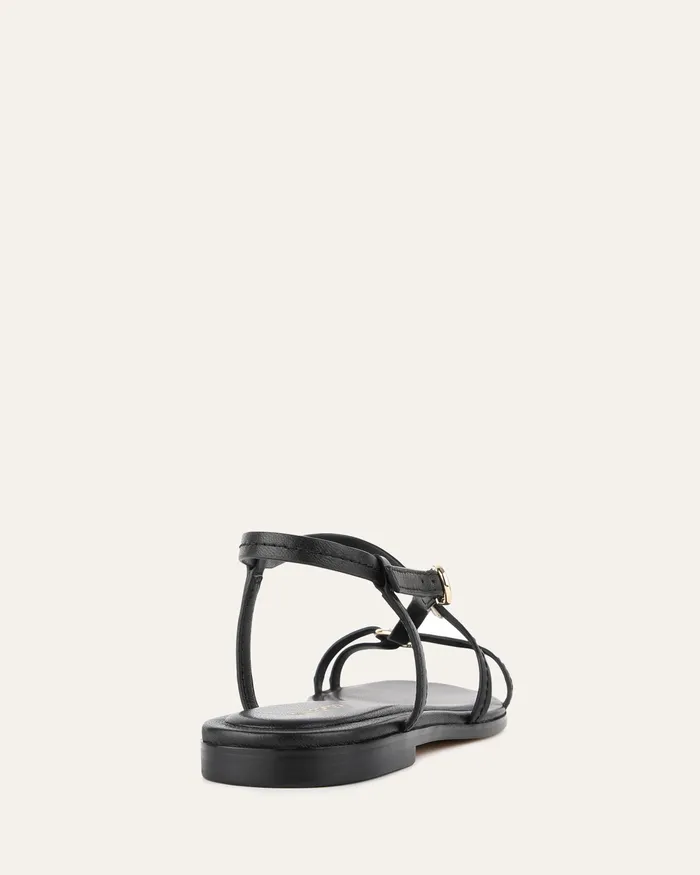 FLAT SANDALS Addi flat sandals black leather jomercer Women FLAT SANDALS Addi flat sandals black leather jomercer Women