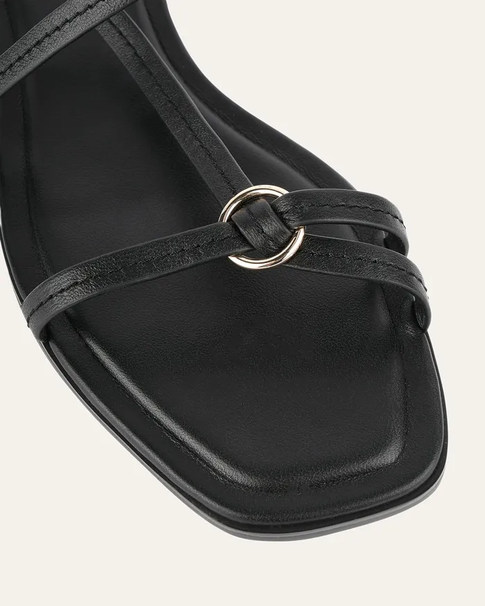 FLAT SANDALS Addi flat sandals black leather jomercer Women FLAT SANDALS Addi flat sandals black leather jomercer Women